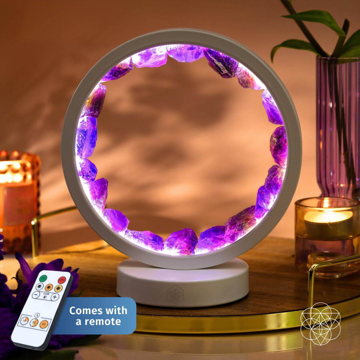 Stress Less, Sleep More – Amethyst Healing Lamp - LURE Wellness