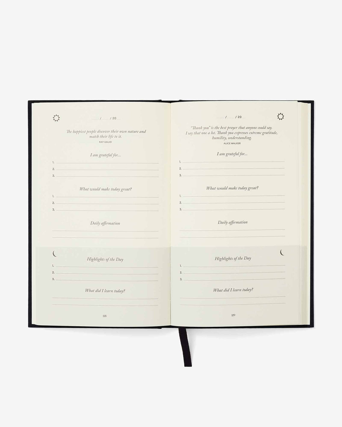 The Five Minute Journal – Bold Black - LURE Wellness