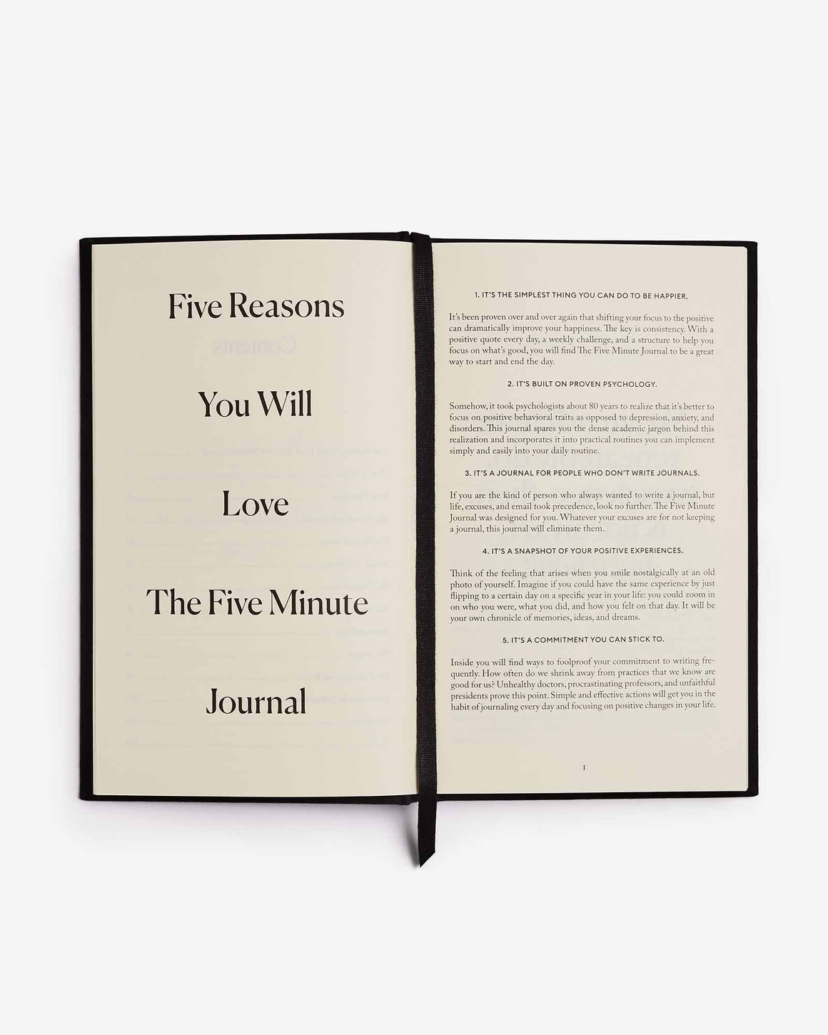 The Five Minute Journal – Bold Black - LURE Wellness