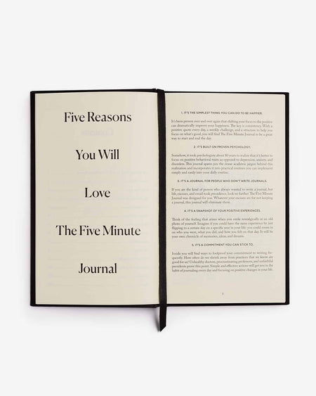 The Five Minute Journal – Bold Black - LURE Wellness