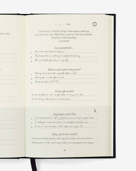 The Five Minute Journal – Bold Black - LURE Wellness