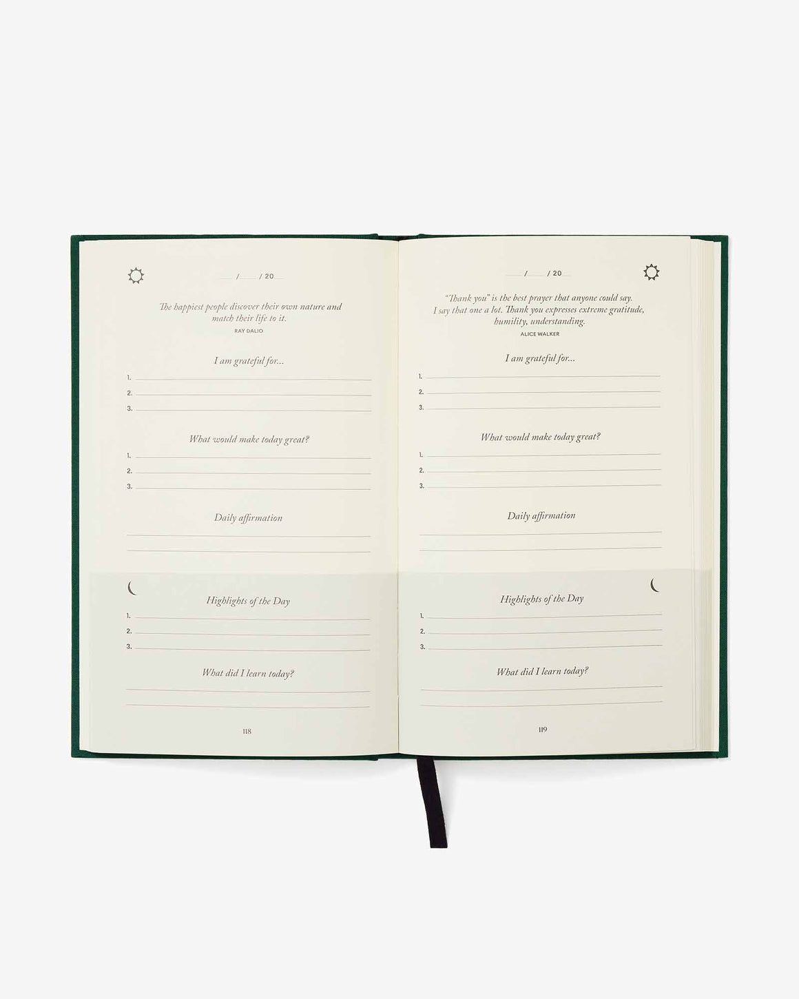 The Five Minute Journal – Earth Green - LURE Wellness