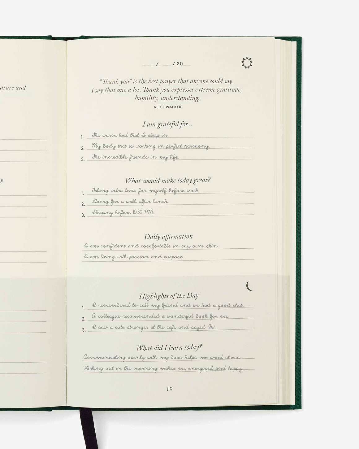 The Five Minute Journal – Earth Green - LURE Wellness