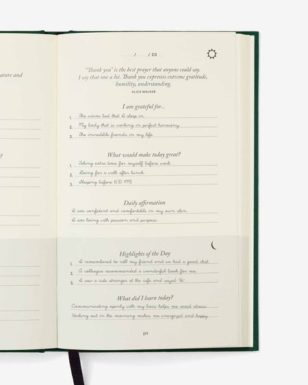 The Five Minute Journal – Earth Green - LURE Wellness