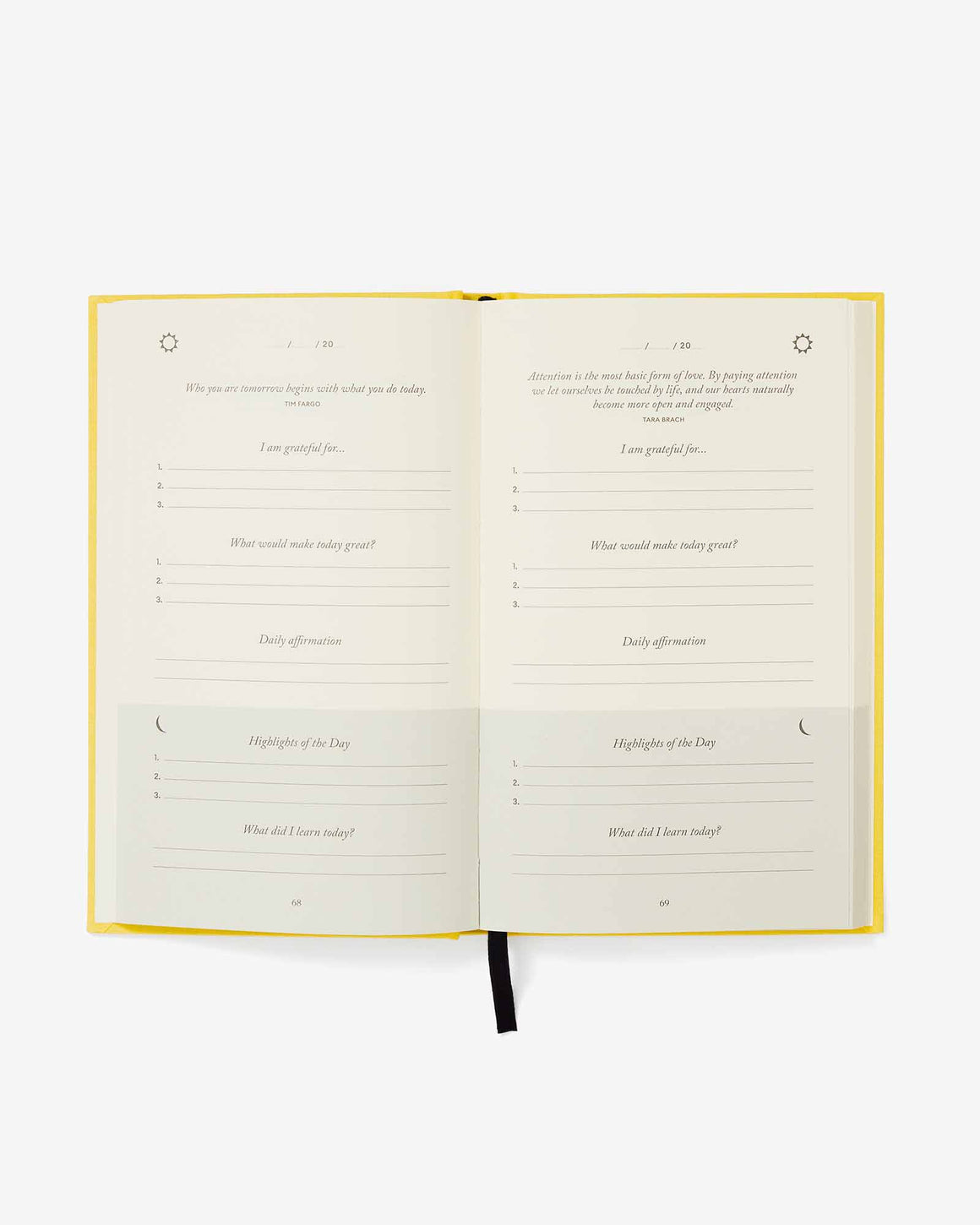 The Five Minute Journal - Sunshine Yellow - LURE Wellness