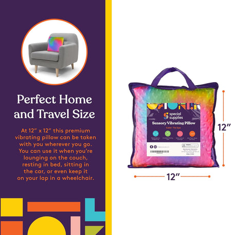 Vibrating Sensory Pillow for Kids & Adults | 12" Minky Soft Calming Pressure Pillow - LURE Wellness
