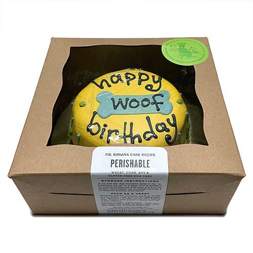 Woof Dog Cake (Perishable) — Personalized Peanut Butter Banana Dog Cake - LURE Wellness