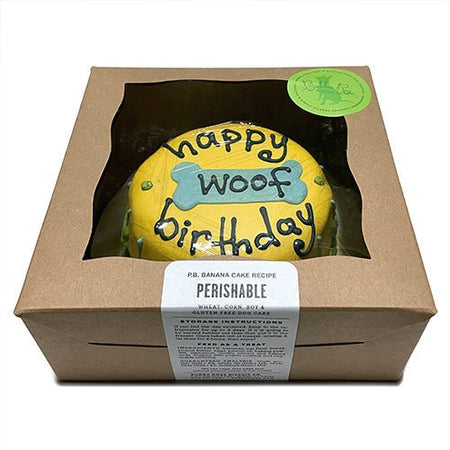 Woof Dog Cake (Perishable) — Personalized Peanut Butter Banana Dog Cake - LURE Wellness